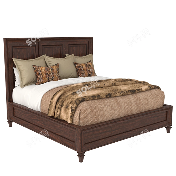 Lexington Walnut Creek Bed Frame 3D model image 1