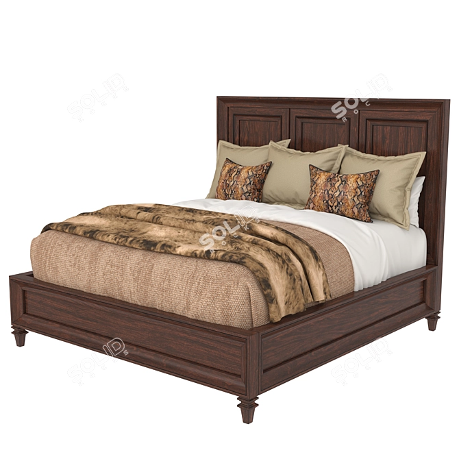 Lexington Walnut Creek Bed Frame 3D model image 2