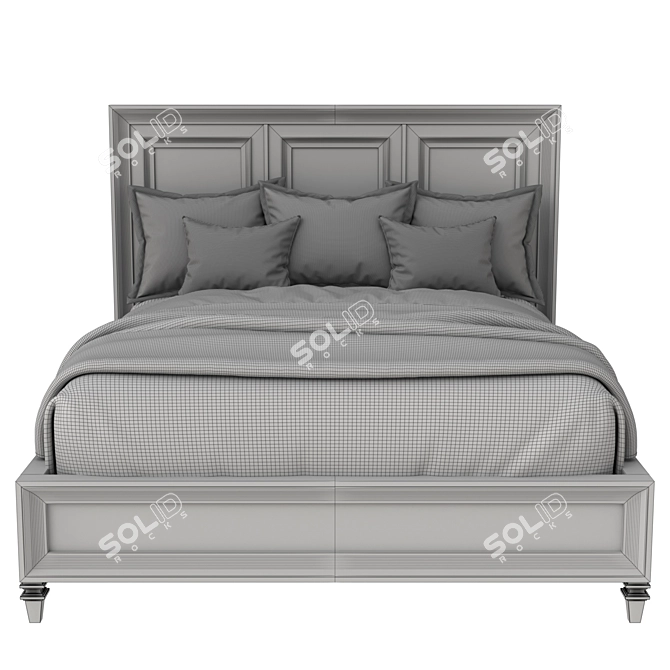 Lexington Walnut Creek Bed Frame 3D model image 4