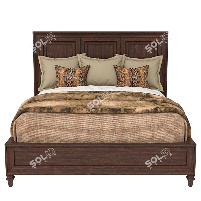 Lexington Walnut Creek Bed Frame 3D model image 7