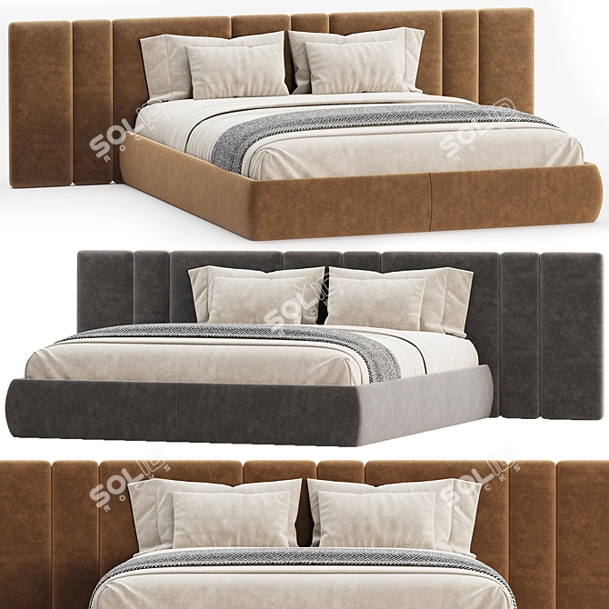 Modern 2017 Hollis Bed 3D model image 1