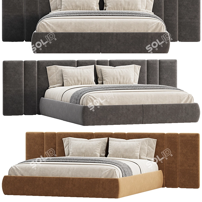 Modern 2017 Hollis Bed 3D model image 3