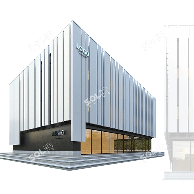 Commercial Building Model Kit 3D model image 8