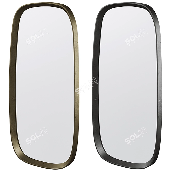 Sleek Modern Wall Mirror Design 3D model image 1