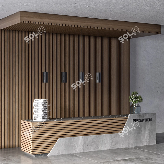 Modern Reception Desk for Download 3D model image 2