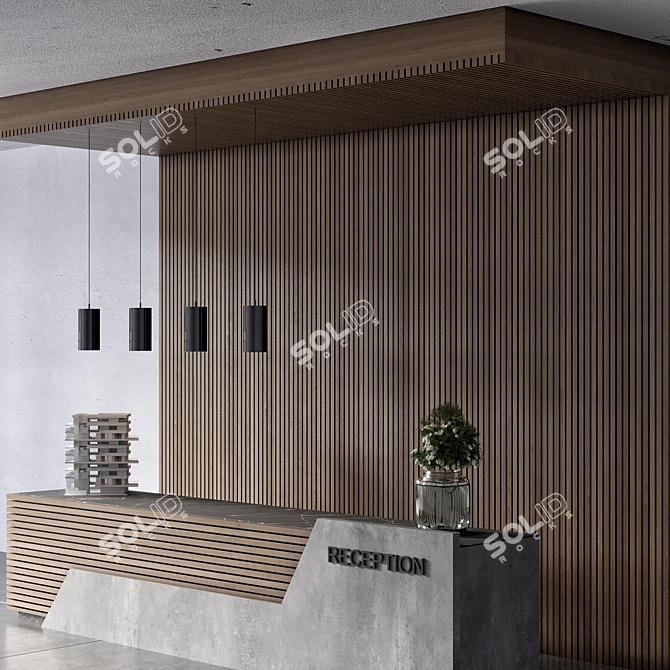 Modern Reception Desk for Download 3D model image 3