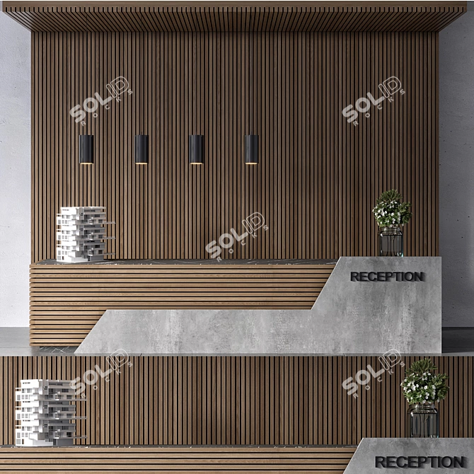 Modern Reception Desk for Download 3D model image 4