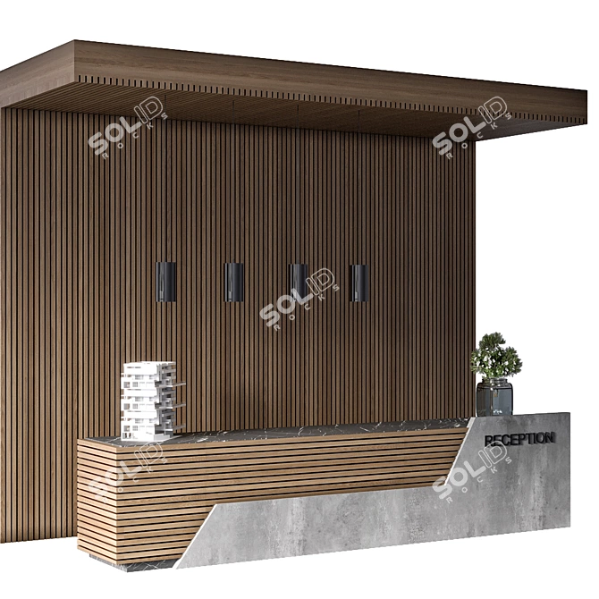 Modern Reception Desk for Download 3D model image 5