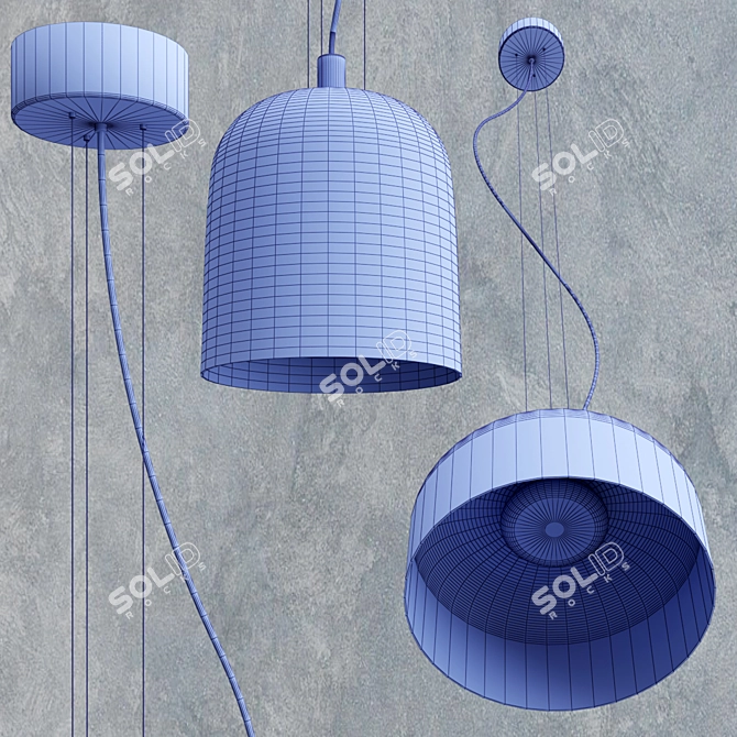 LED Glass Pendant Lamp Levels 3D model image 3