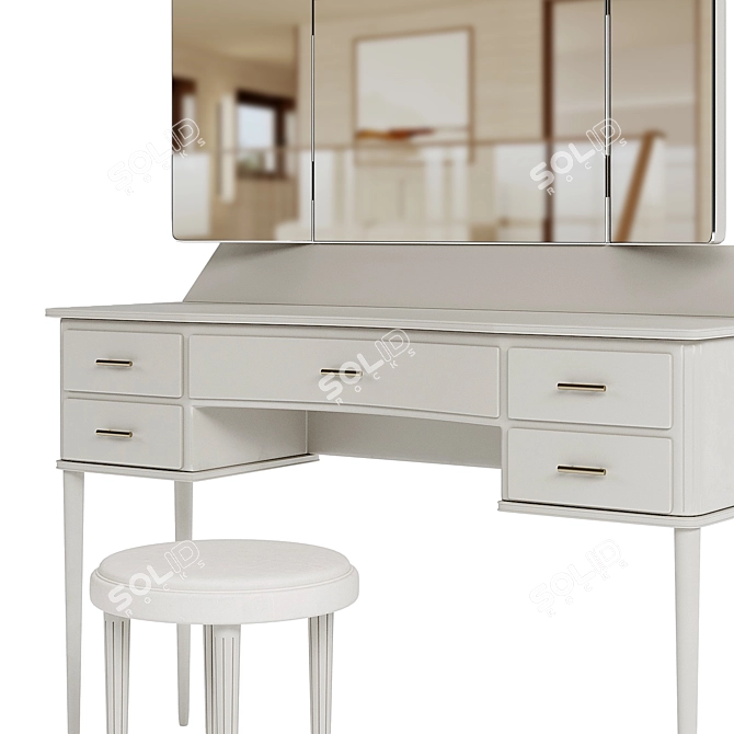 Vintage Art Deco Dressing Table 3D model image 3