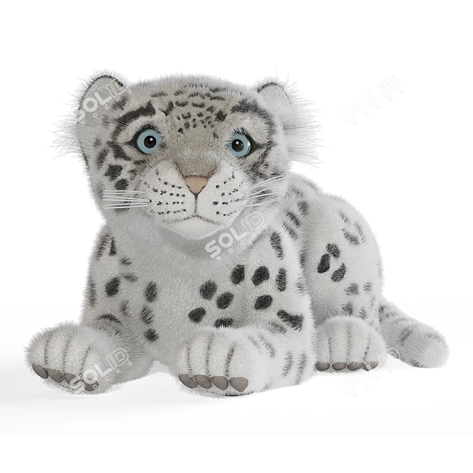 Snow Leopard Plush Toy 3D model image 2