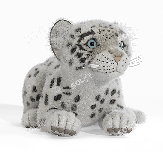 Snow Leopard Plush Toy 3D model image 3