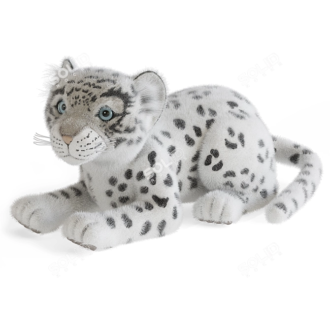 Snow Leopard Plush Toy 3D model image 4