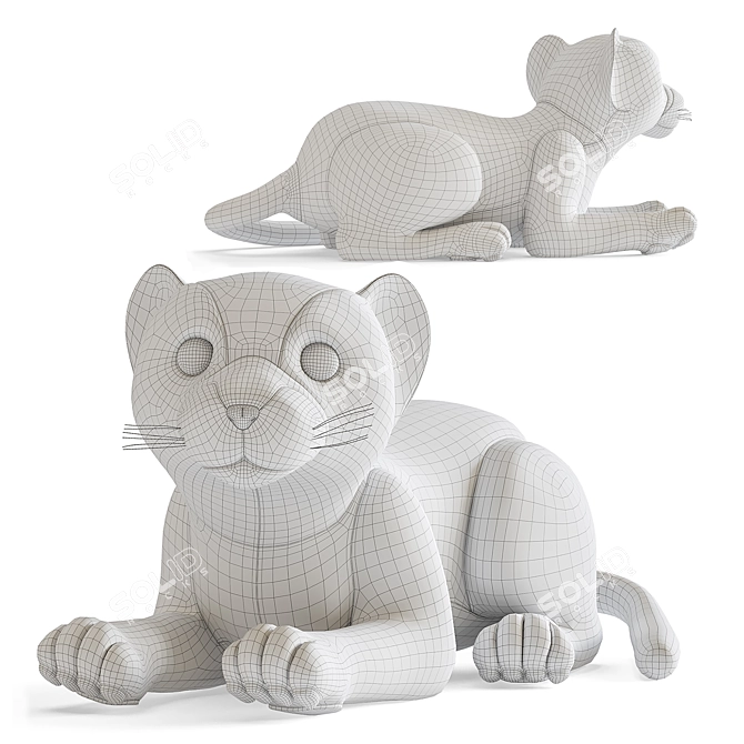 Snow Leopard Plush Toy 3D model image 6