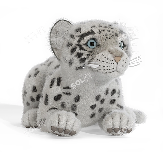 Snow Leopard Plush Toy 3D model image 7