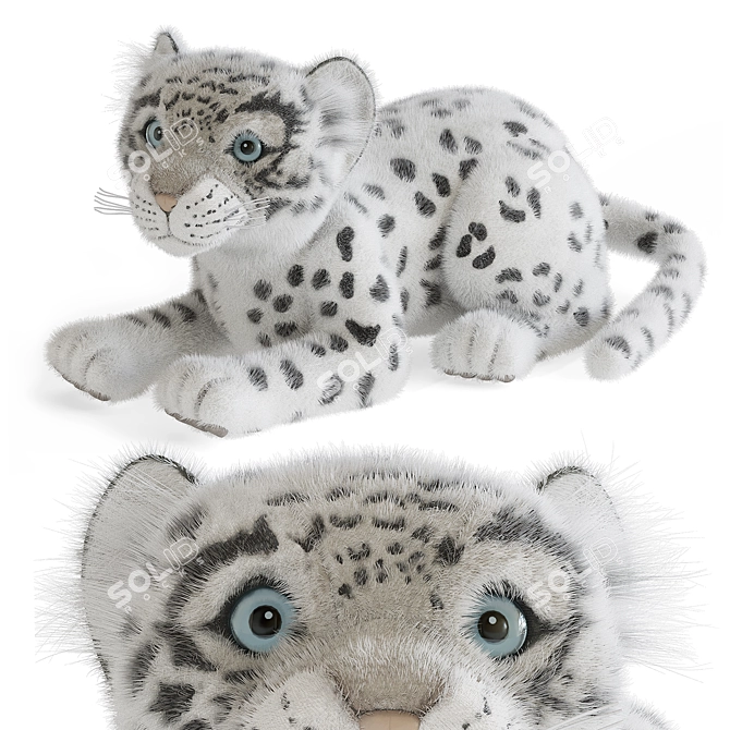 Snow Leopard Plush Toy 3D model image 11