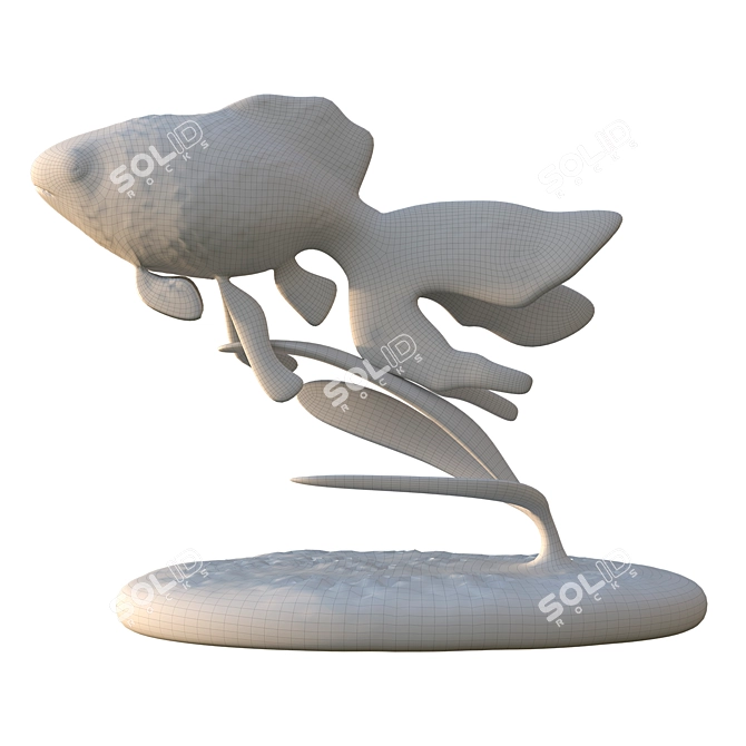 Elegant Fish Sculpture Art Piece 3D model image 4