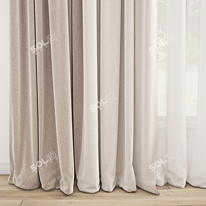 Polygonal Curtain Model Set 3D model image 2