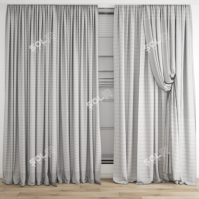 Polygonal Curtain Model Set 3D model image 3