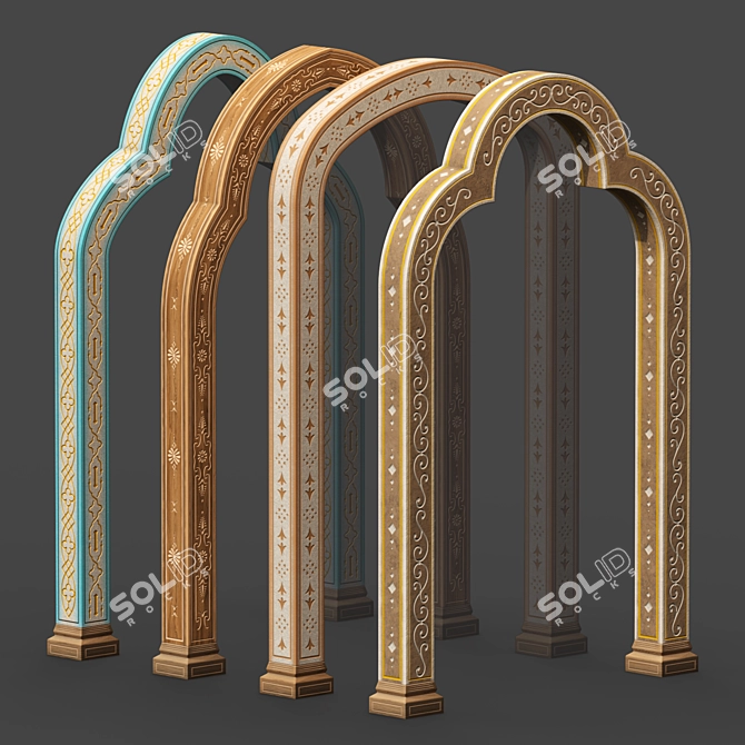 Adorned Archway Décor - 4pc 3D model image 1