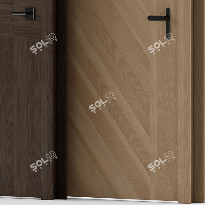 Wood and Metal Interior Doors 3D model image 6