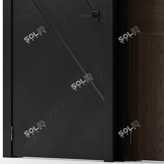 Wood and Metal Interior Doors 3D model image 7