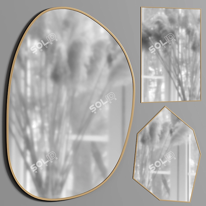 Modern Mirrors Collection: Bozeman, Annalise, Devika 3D model image 1