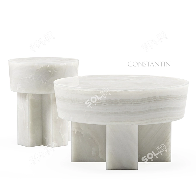 Onyx Constantin Tables Set 3D model image 1