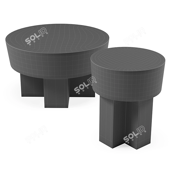 Onyx Constantin Tables Set 3D model image 4
