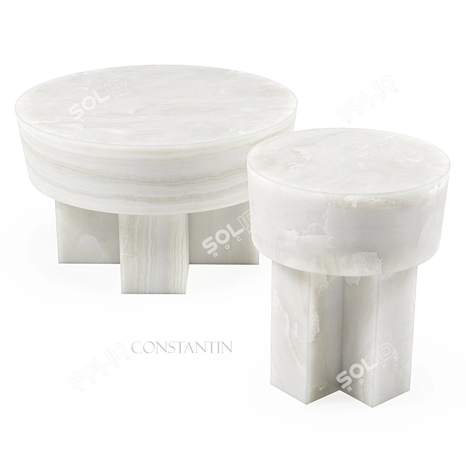 Onyx Constantin Tables Set 3D model image 5