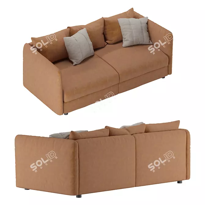 Leather Comfort Sofa 3D model image 2