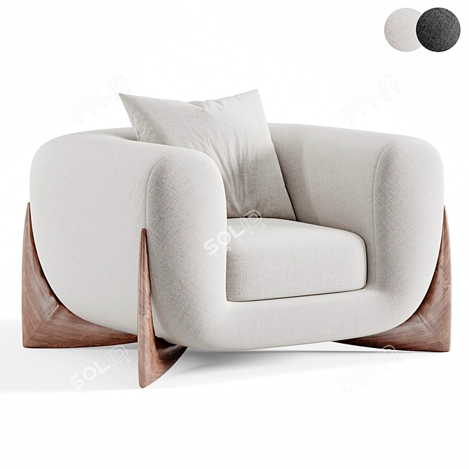 Elegant Softbay Armchair, Porada 3D model image 1