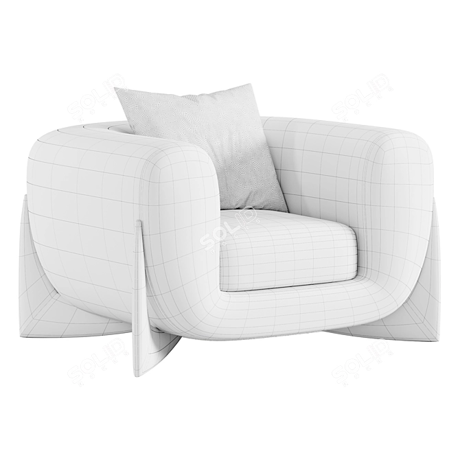 Elegant Softbay Armchair, Porada 3D model image 4