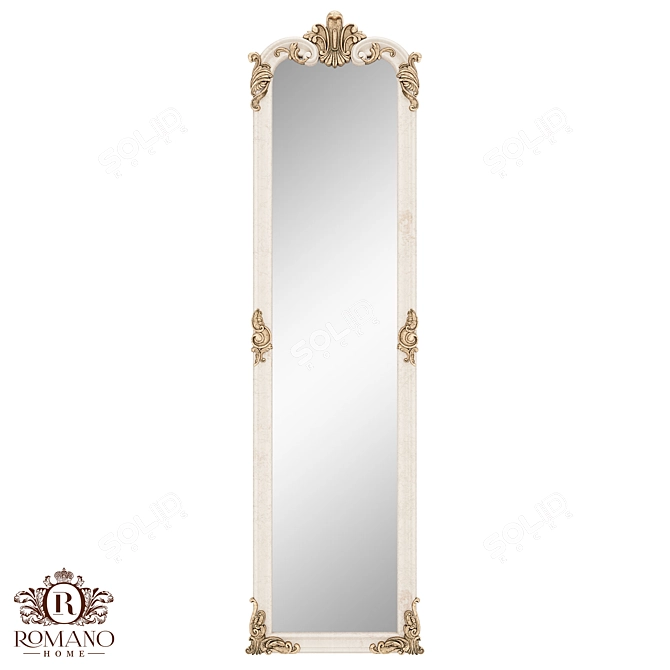 Handcrafted Alba Mirror, Customizable 3D model image 1