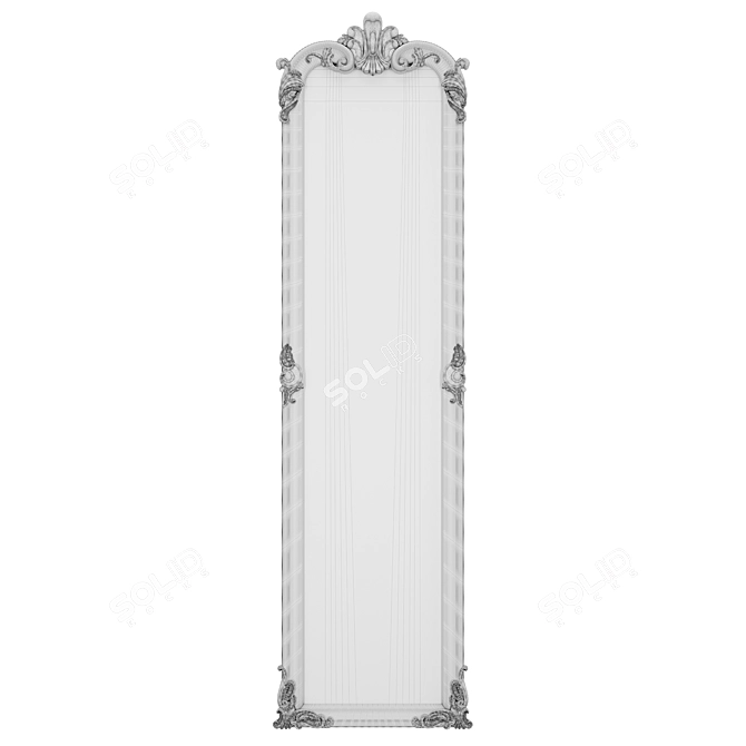 Handcrafted Alba Mirror, Customizable 3D model image 3