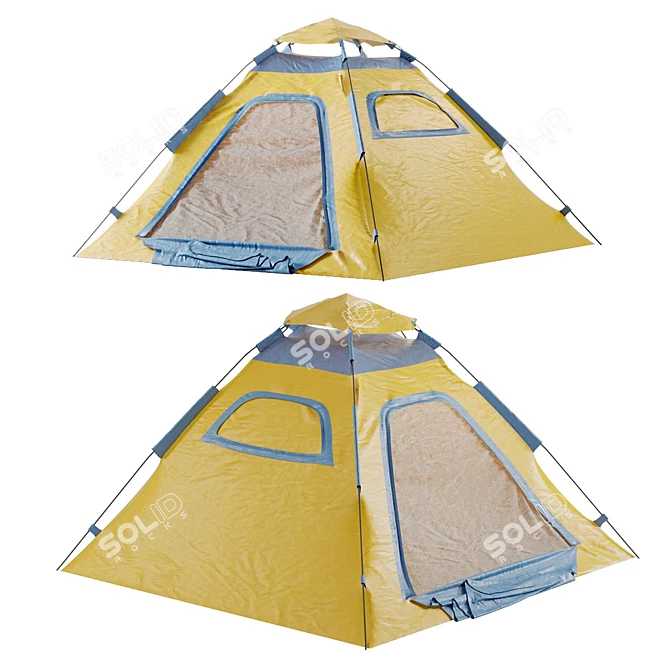 Portable Camp Tent 3D Model 3D model image 1