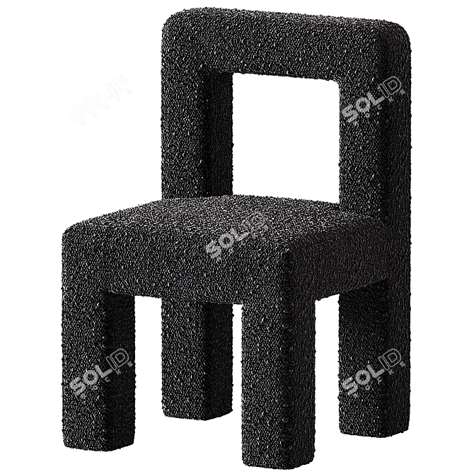 Hazel Boucle Dining Chair: Elegant & Cozy 3D model image 1