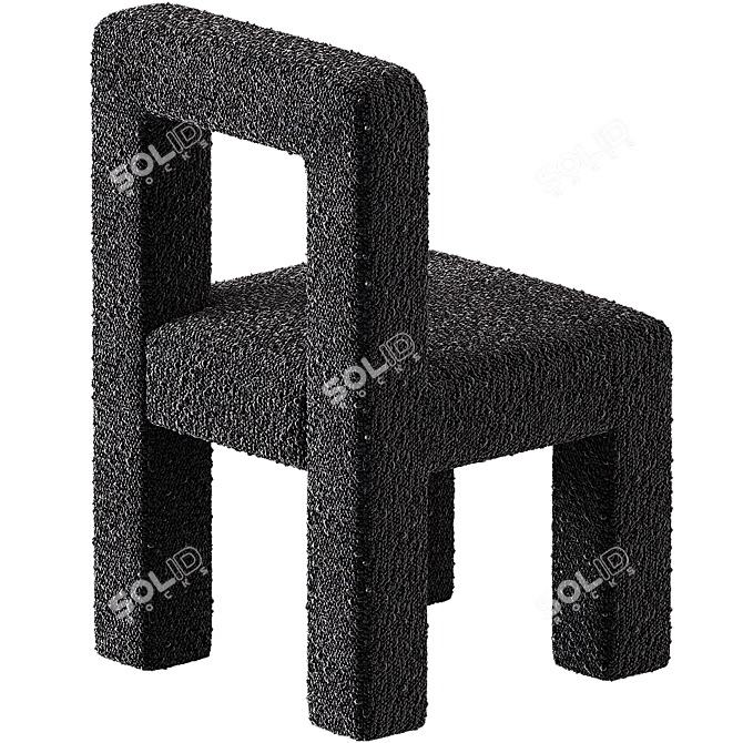 Hazel Boucle Dining Chair: Elegant & Cozy 3D model image 3