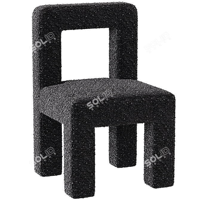 Hazel Boucle Dining Chair: Elegant & Cozy 3D model image 5