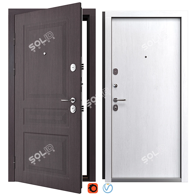 Classic Metal Entry Door (Berez) 3D model image 1
