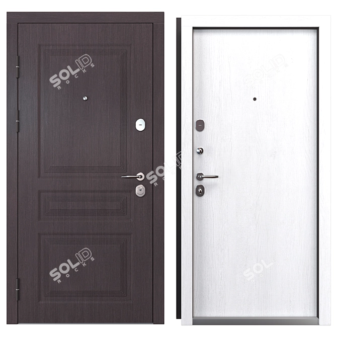 Classic Metal Entry Door (Berez) 3D model image 3