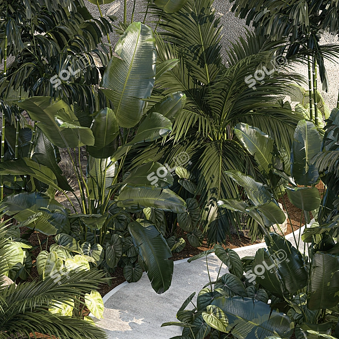 Tropical Oasis Plant Set 3D model image 4