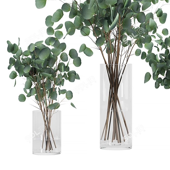 Eucalyptus Bouquet Set1: 3D Model 3D model image 2