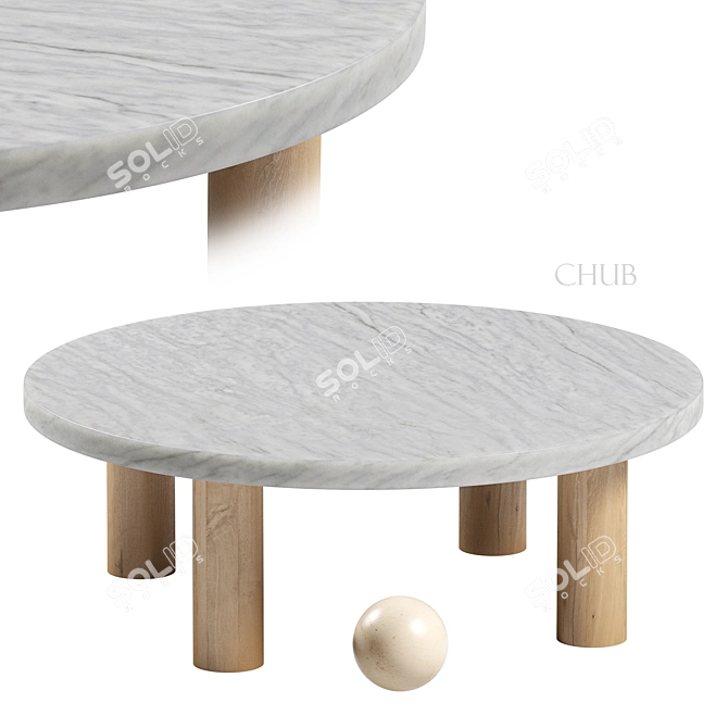 Luxury Marble Coffee Table 3D model image 1