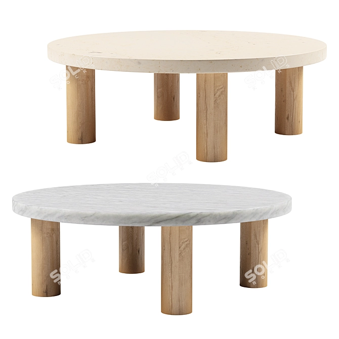 Luxury Marble Coffee Table 3D model image 2