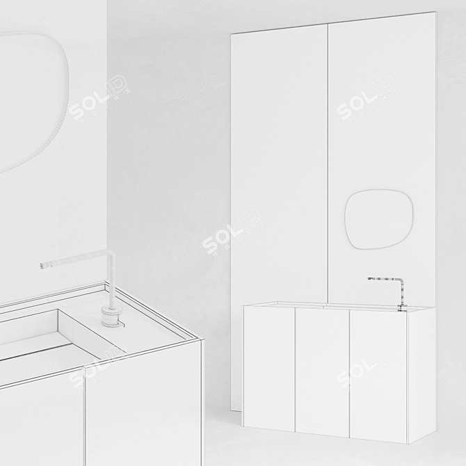 Quadro Room Bathroom Set Render 3D model image 4