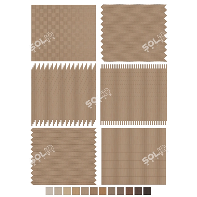 Oak Parquet Flooring Collection 3D model image 7