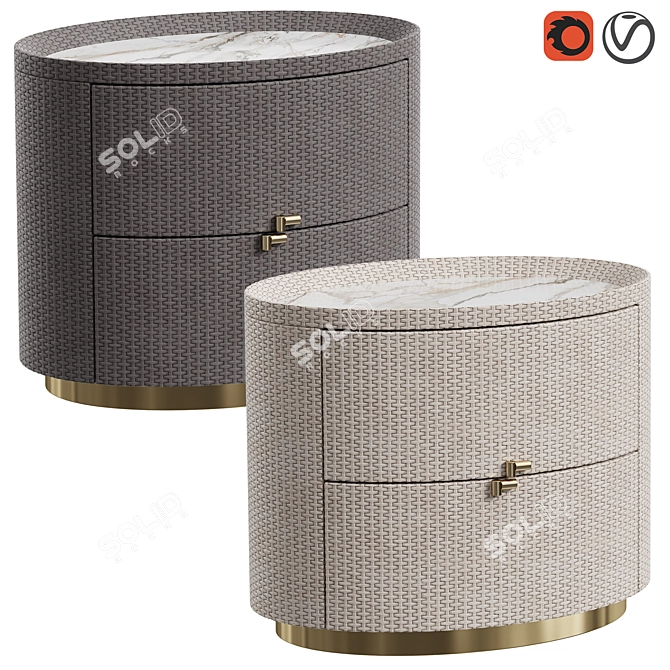  BOHEME Bedside Table Luxe 3D model image 1