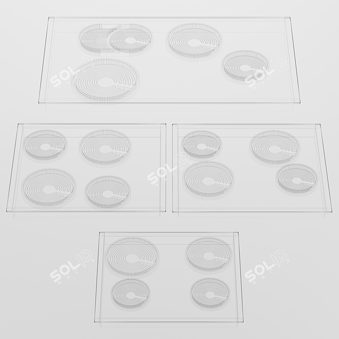 Sleek Baumatic Ceramic Cooktops Set 3D model image 5