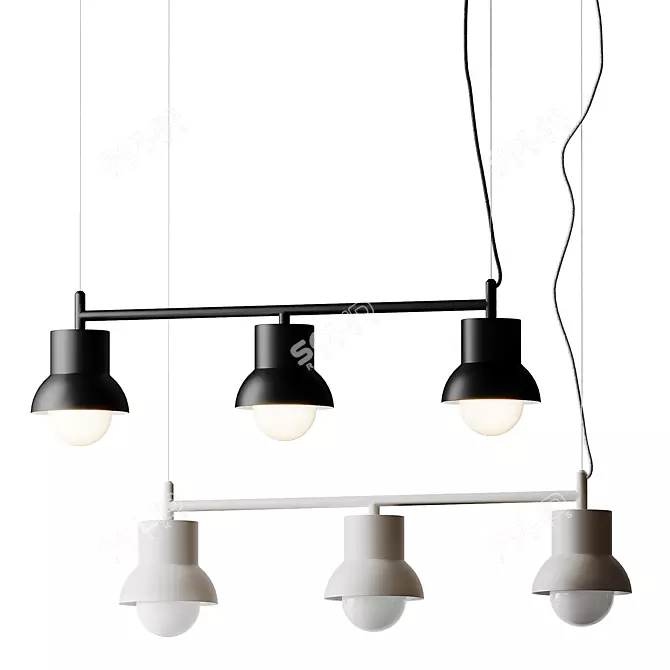 Contemporary Down Long Pendant Lamp 3D model image 1